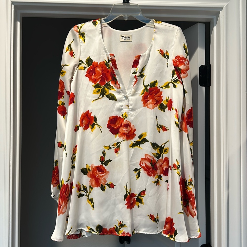 Show me your mumu long sleeve Jamie tunic in Rosa bonita